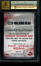 2018 The Walking Dead H&H Autograph Tom Payne Jesus Blue Auto 06/50 BGS 9.5/10